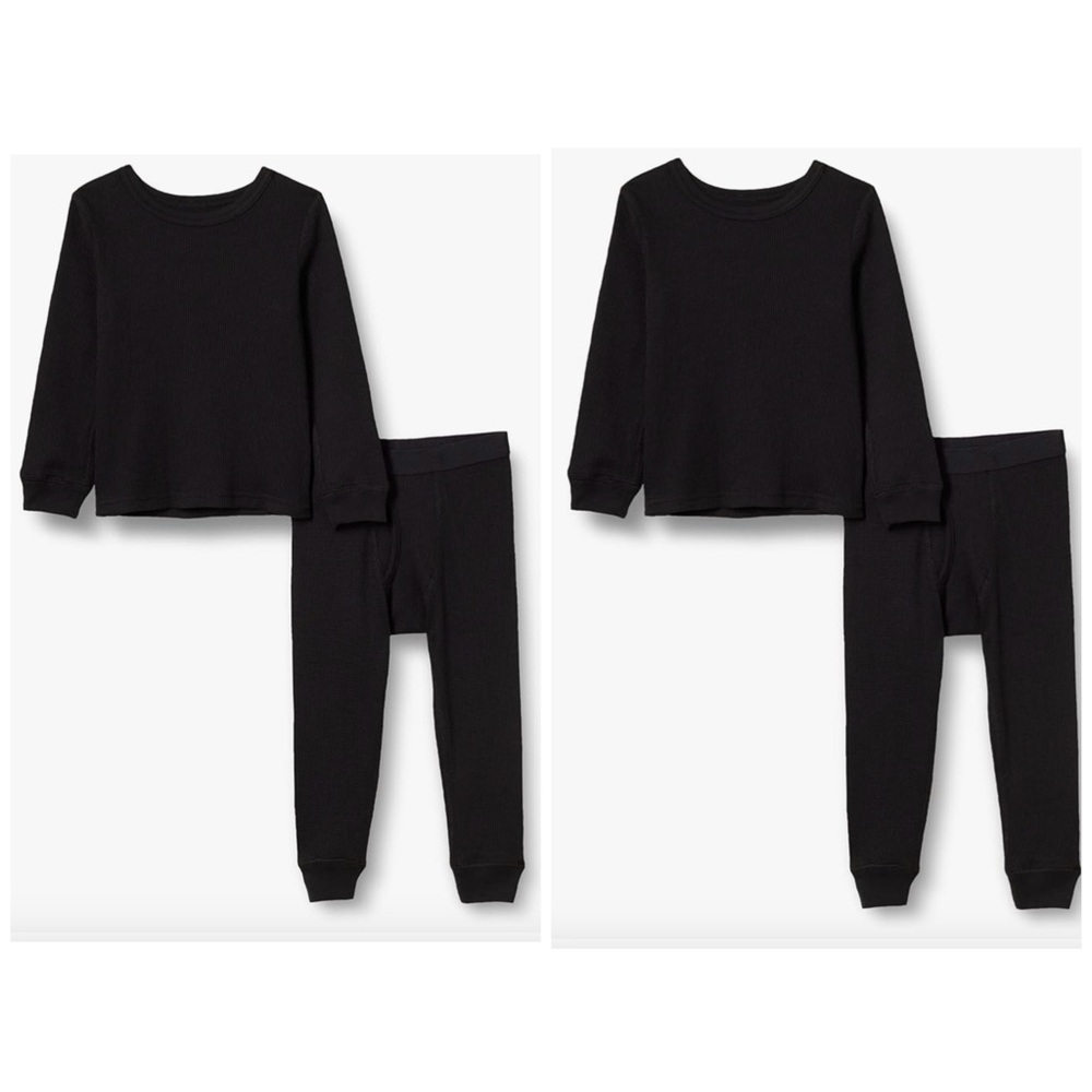 🆕 2 Pack - Kids Thermal Long Underwear Pajamas Set Black XL